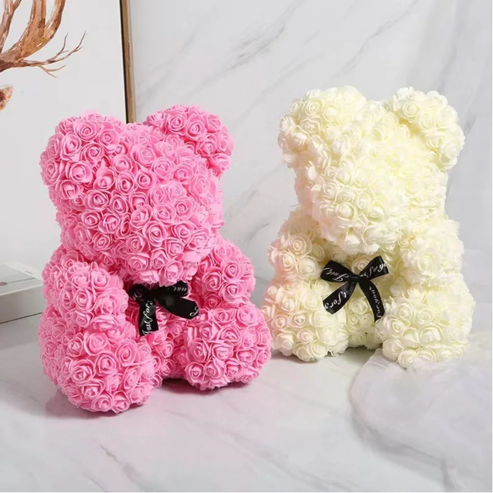 New PE Foam Rose Bear Eternal Rose 25cm Valentine's Day Gift Anniversary Artificial Flower Party Decoration Mother's Day