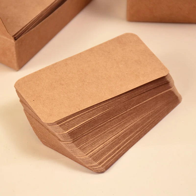 100pcs Two options Blank Kraft Paper Cardboard Handmade Wedding Birthday Party Decoration Supplies Gifts Flowers Garment Labels