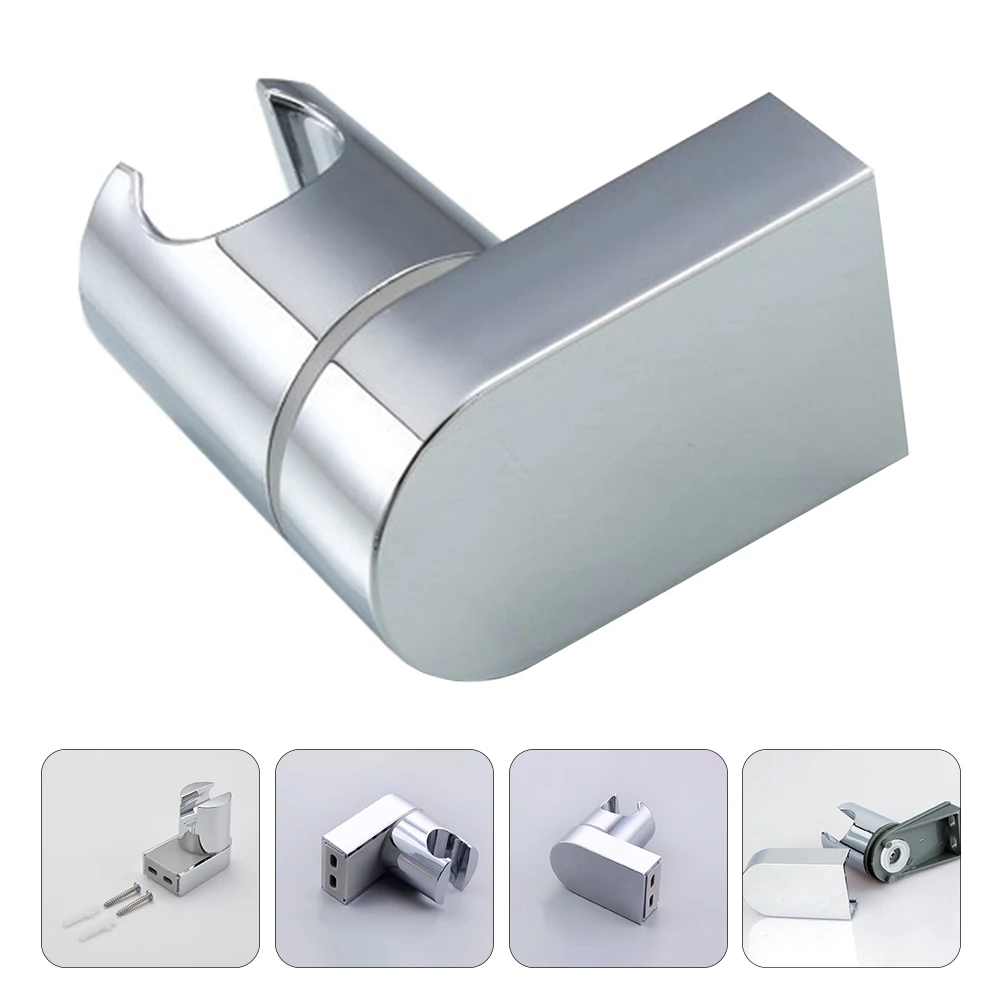 

1pc Rotating Shower Head Holder Adjustable Sprinkler Base Wall Mounted Sprayer Stand Strong Load Bearing Abs Material Silver