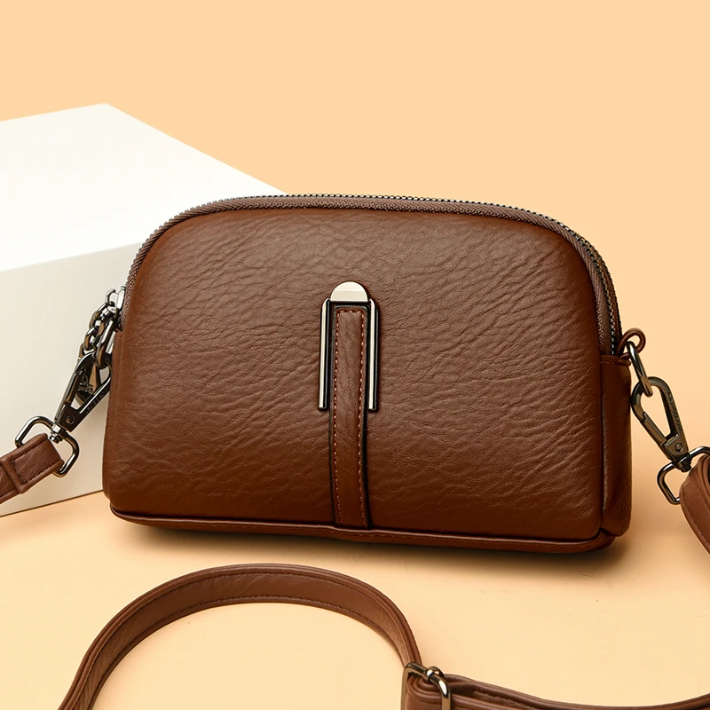 

Designer Fashion Simple Women's Shoulder Bag Famous Luxury Women Crossbody Bags Authentic Soft Leather Wallet Mobile Bolsas Sac