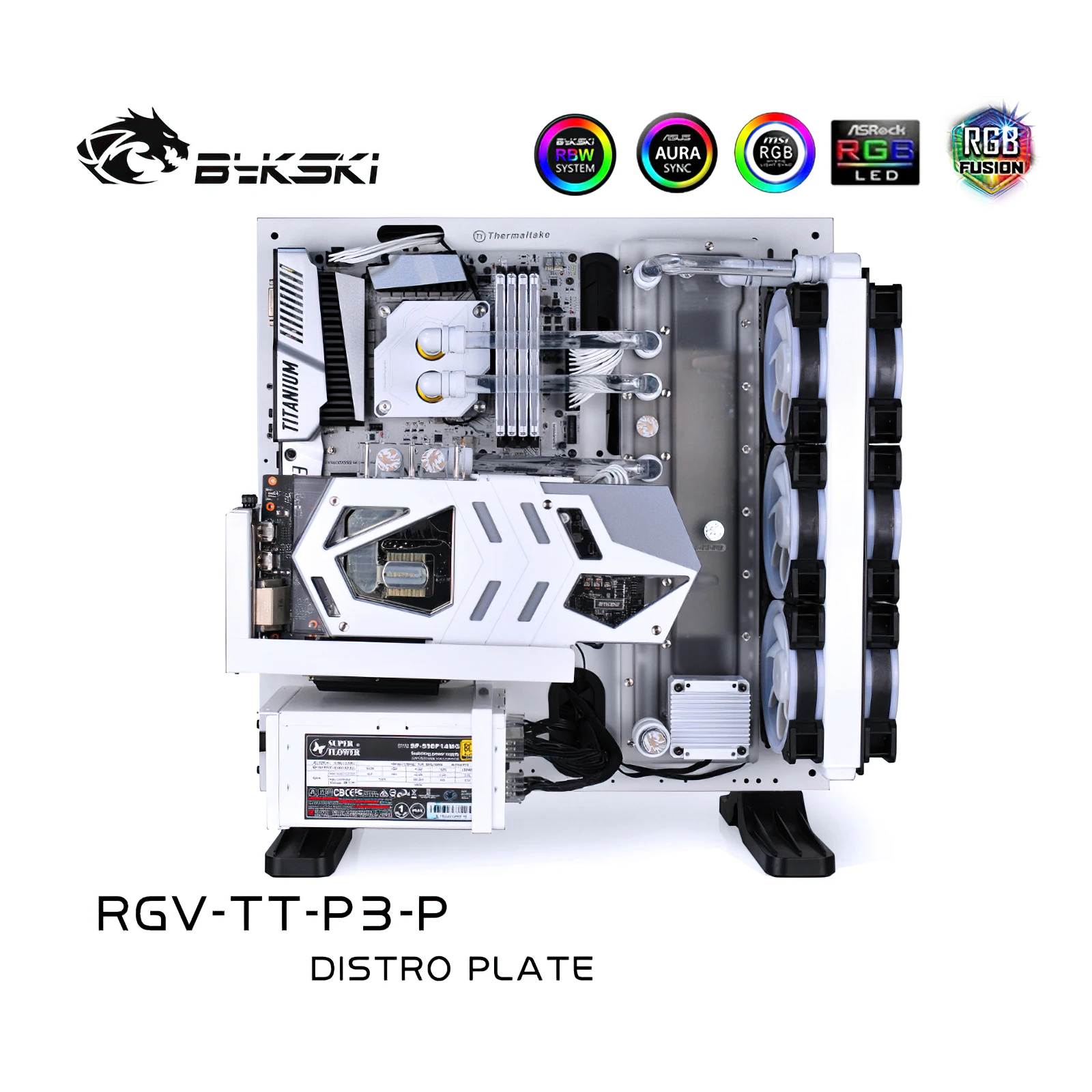Bykski Distro Plate Water Cooling Kit for TT Core P3 Chassis CPU GPU RGB RGV-TT-P3-P
