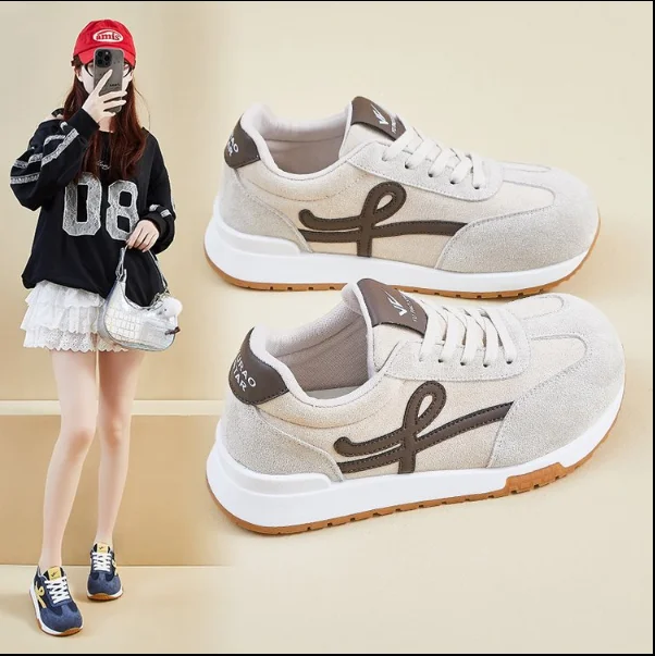 

Новая корейская версия спортивной обуви с увеличенной высотой для женщин, осенняя обувь для бега и отдыха на толстой подошве для студентов