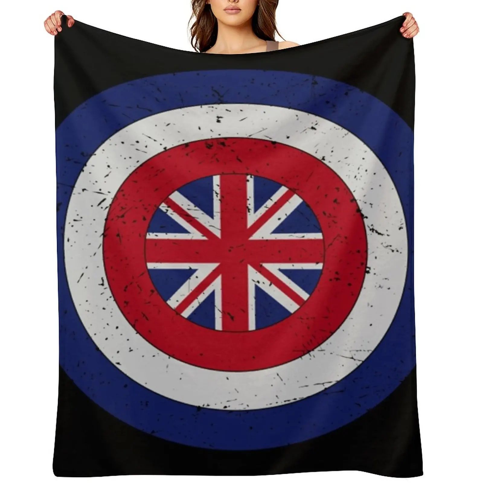 

Retro Captain Carter - British Captain Shield - British Flag Throw Blanket Retros warm for winter Sofa Stuffeds Blankets