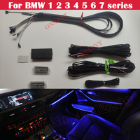 Universal For BMW 1 2 3 4 5 6 7 Series 2010-2017 Car Decorative Neon Ambient Light Automatic LED Bar Atmosphere Strips 9-color