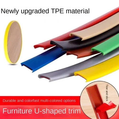 Banda de borde adhesiva con molde en U, 9MM, 12MM, 14MM, 15MM, 16MM, 18MM - 36MM, blanco, Beige, gris, negro, rojo, azul, verde, amarillo, marrón