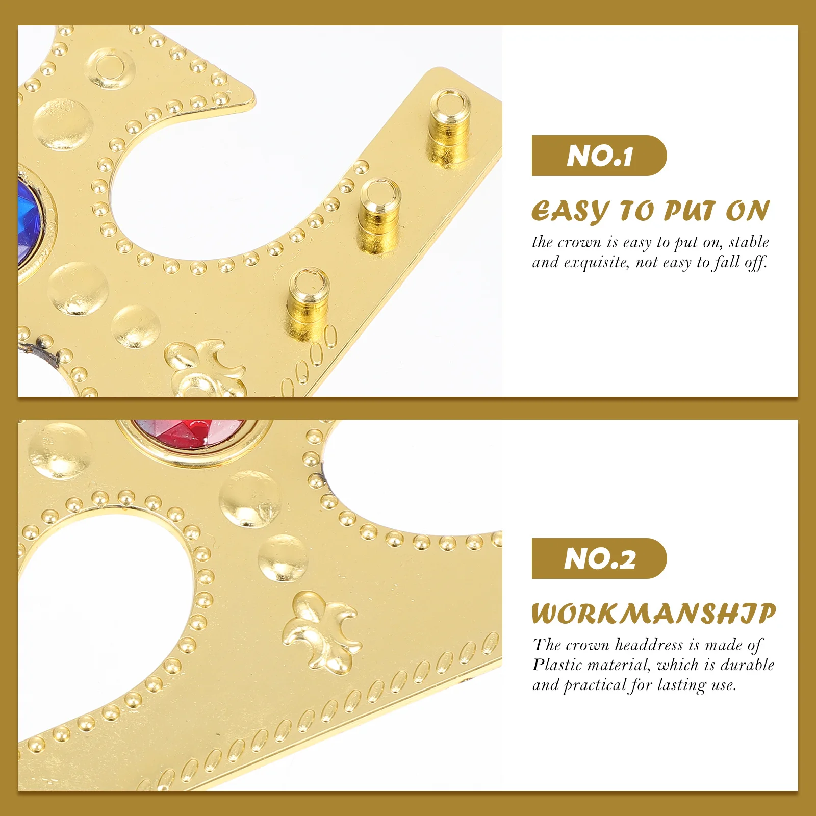 

4Pcs Crown Kids Costume Prop Birthday Celebration Decor Stylish Crown Headwear for Boys Girls Party Fun