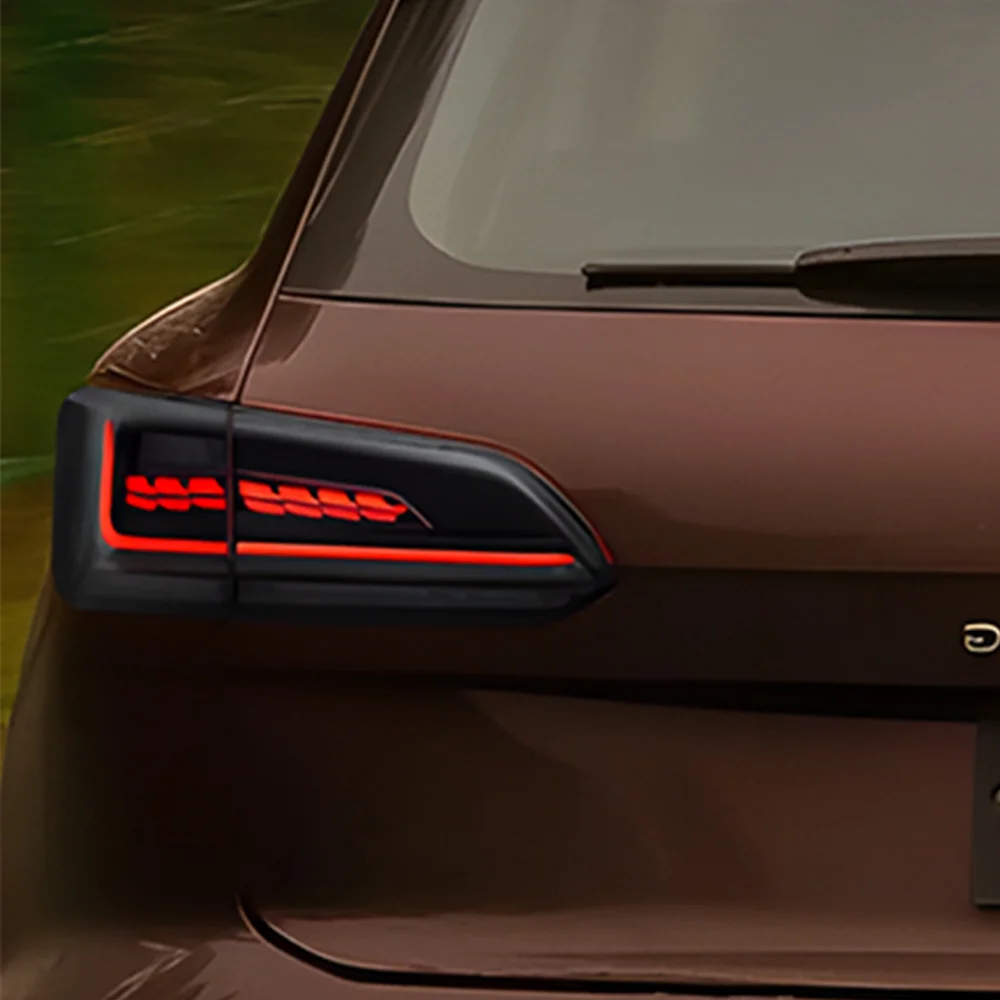 Car Taillights For VW Touareg 2019-2023 LED Auto Rear Back Lamps Assembly Upgrade Dragon Scale Streamer Tail Lights Accessories