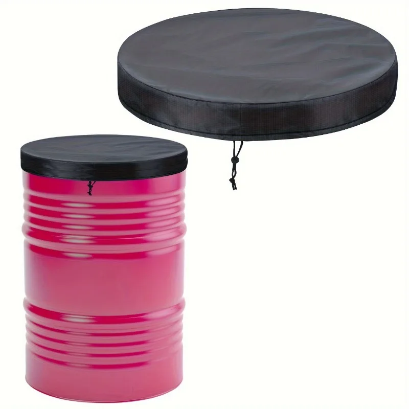 55 Gallon Drum Lid Cover Waterproof Dustproof Heavy Duty Rain Protector Outdoor Water Storage Barrel Trash Can Top