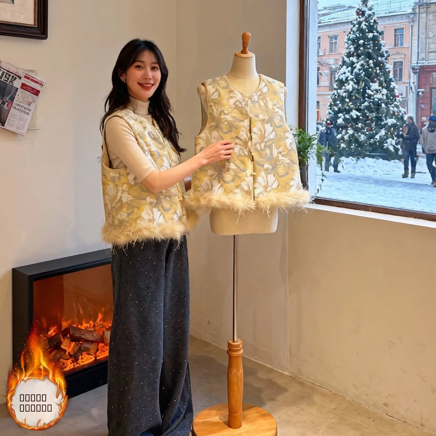 

Autumn Winter Loose Cotton Thiened Young Sle Faion New Chinese Sle Vest Top Young Looking Traditional round Ne Design