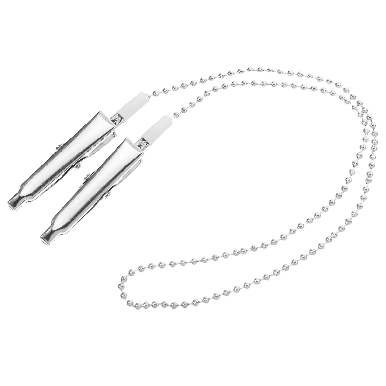 

2pcs Dental Scarf Clip Bibs Lanyard Holder Alligator Clamp Masks Covers Napkins Clinic Iron Chain Spring Clasp Tooth