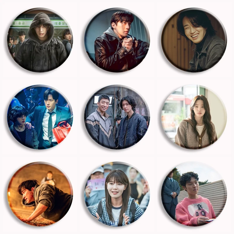 

Hot Korean Movie Cashero Soft Button Pin Qiang Sang-hyeong Aesthetic Brooches Badge Bag Decor Accessories Fans Collect Gift