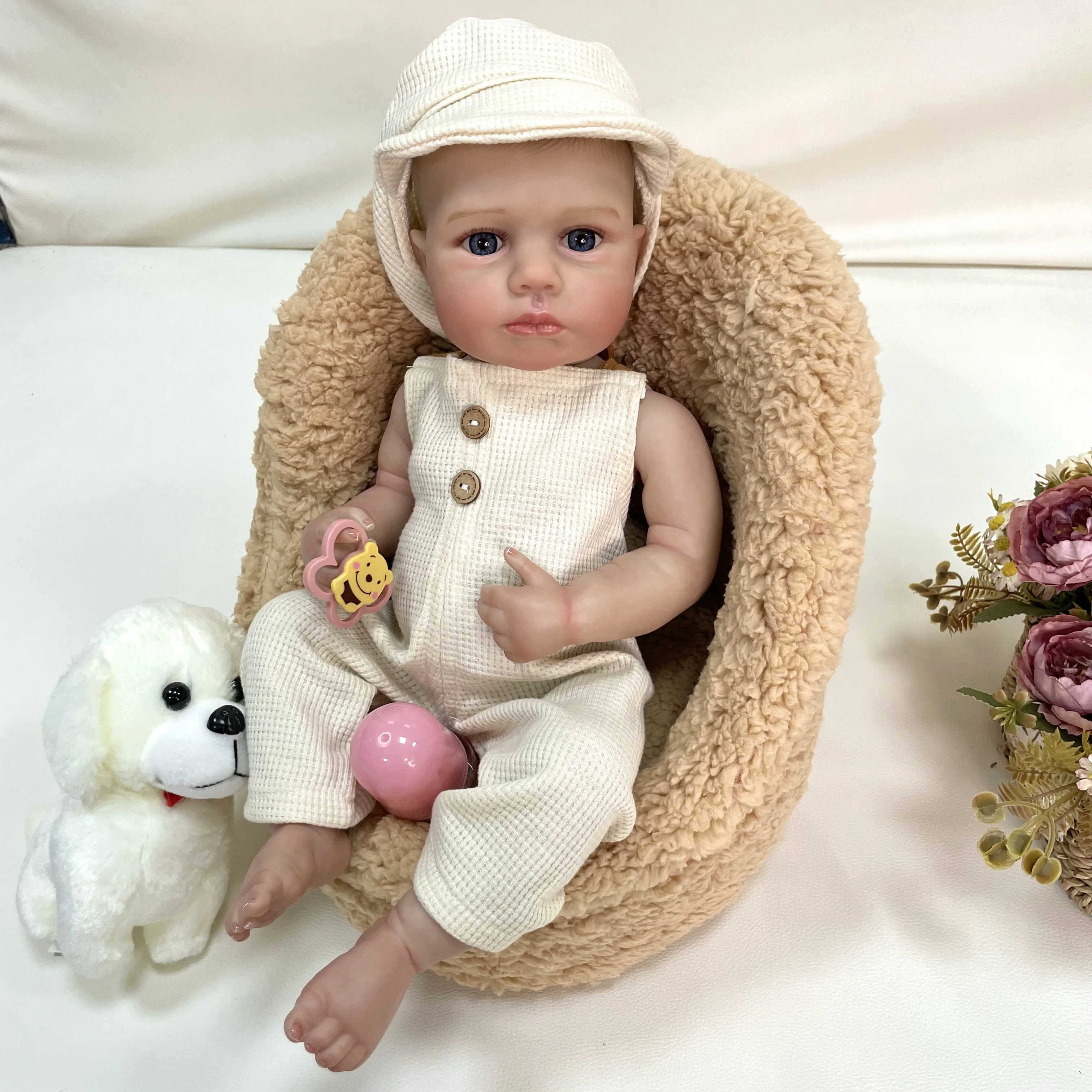 

Cokela 50cm Christmas Gift Toy Doll Real Soft Touch Realistic 3D Skin Veins Visible Baby Reborn Doll Silicone