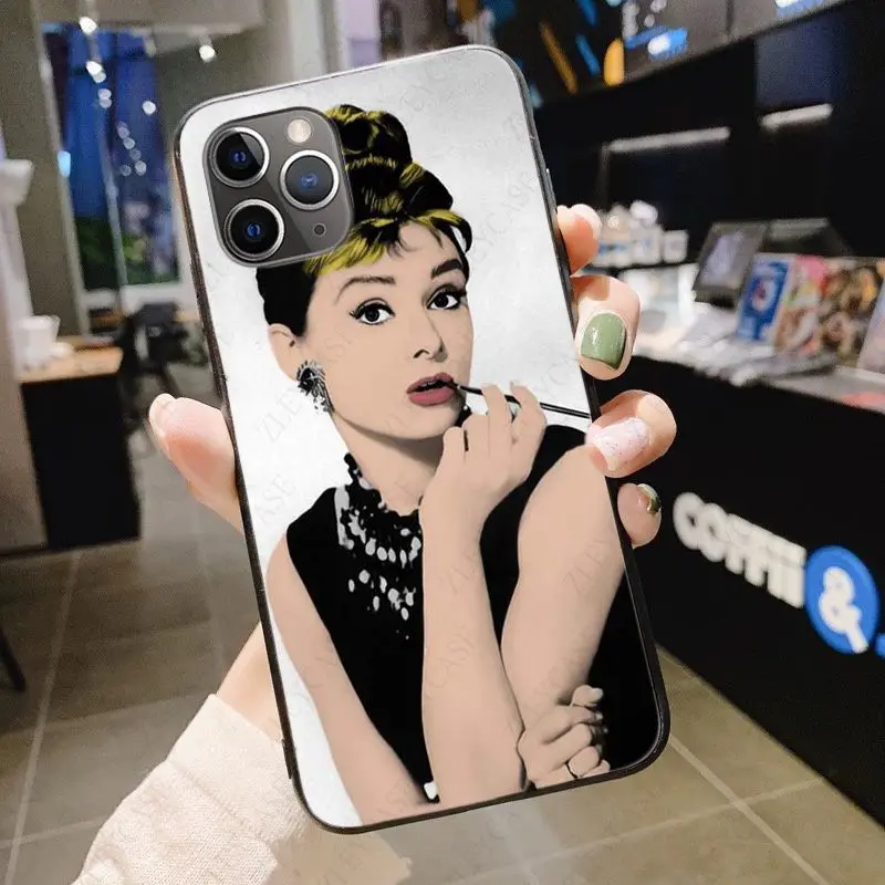 Audrey Hepburn coque phone cover for iPhone 15Pro 16pro 13PRO max 7 XR 14plus 11pro 12pro max 13mini SE 2020 12mini 16plus cases