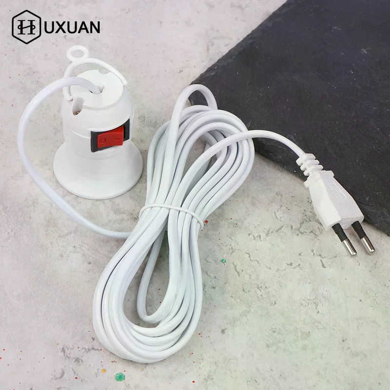 

Вилка европейского стандарта, кабели шнура питания 4 м, E27, держатель цоколя лампы с переключателем для подвесных светодиодных ламп, светильник, подвесная розетка Hanglamp