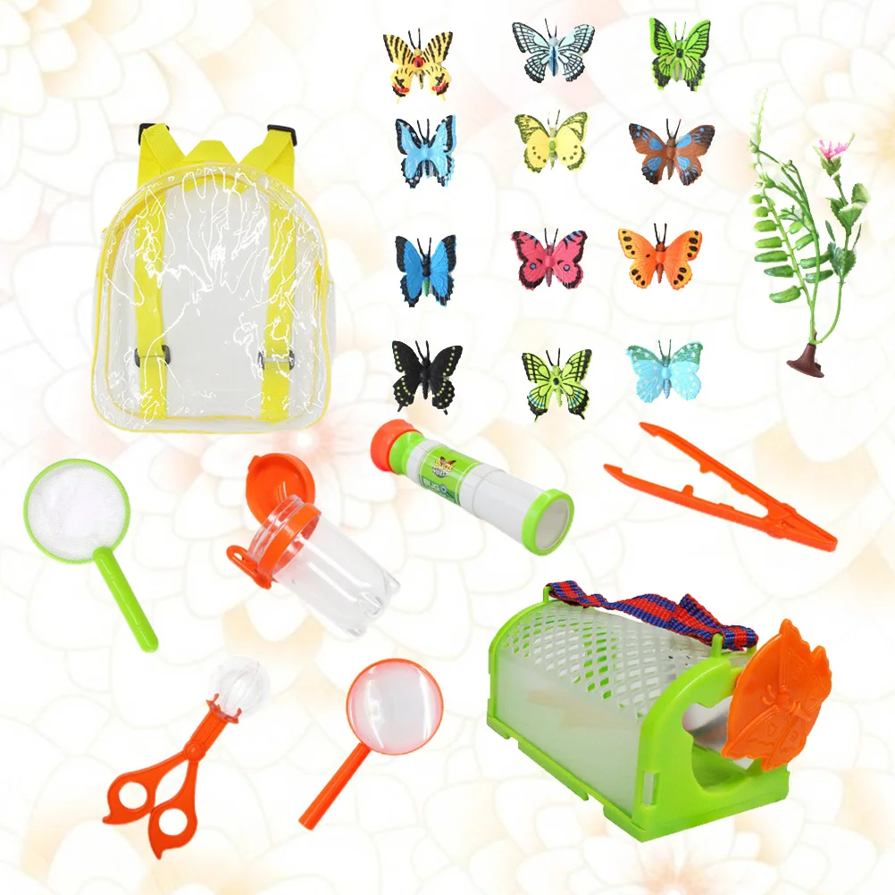 22Pcs Insects Toys Set with Telescope Net Outdoor Observation Box Capture Kit Kids Scientific Educational Toys (Insects and Capt