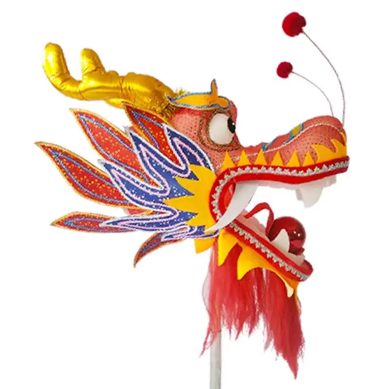 43X40Cm Chinese Drakendans Hoofd Voor Kleuterschool Kind Festival Prop Ornament Nieuwjaarsvoorstelling (Exclusief Stick) 0.8Kg