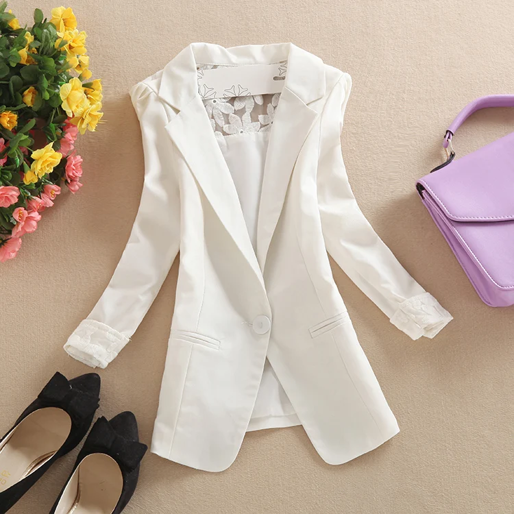 

Lace ort Sve Slim Fit Cotton Linen Casual Small Western Sle Jaet Women's Spring Summer New Sle Seven Sve Coat