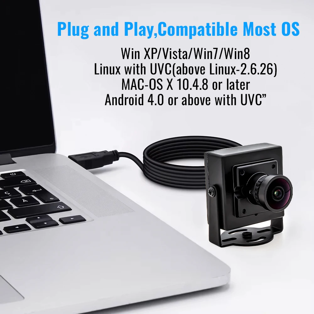 WGWK USB Camera For Computer 5MP 30FPS 2.1mm 121 Degree Wide Angle lens Ai Human Type Detection CCTV Camera Surveillance For PC