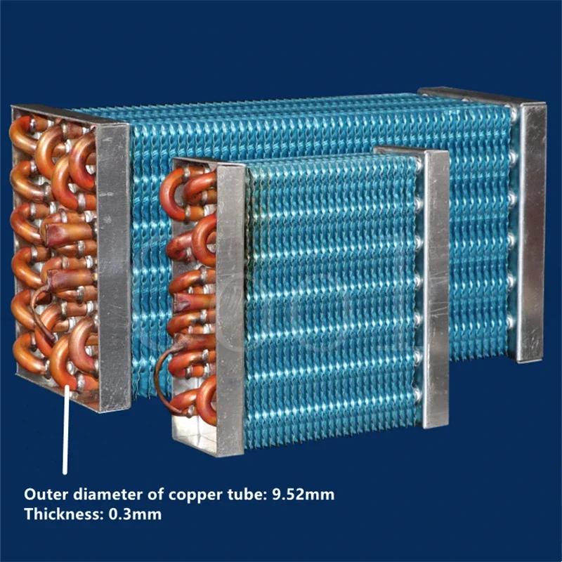 Copper Tube Aluminum Fin Evaporator Condenser Radiator Refrigerator Freezer Refrigeration Equipment 2*6*300MM