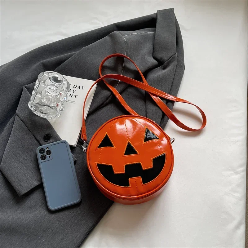 Halloween Crossbody Sling Purse for Women Girls Pumpkin Head Gothic Shoulder Bag Party Evening Clutch Spooky Handbag Festa Bag