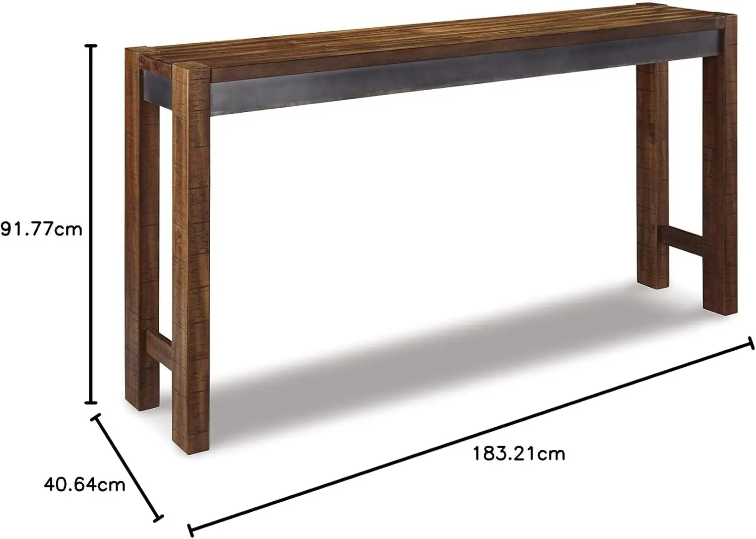 Design by Ashley -52 Rectangular Industrial Style Dining Room Bar, Counter Height Table, Brown