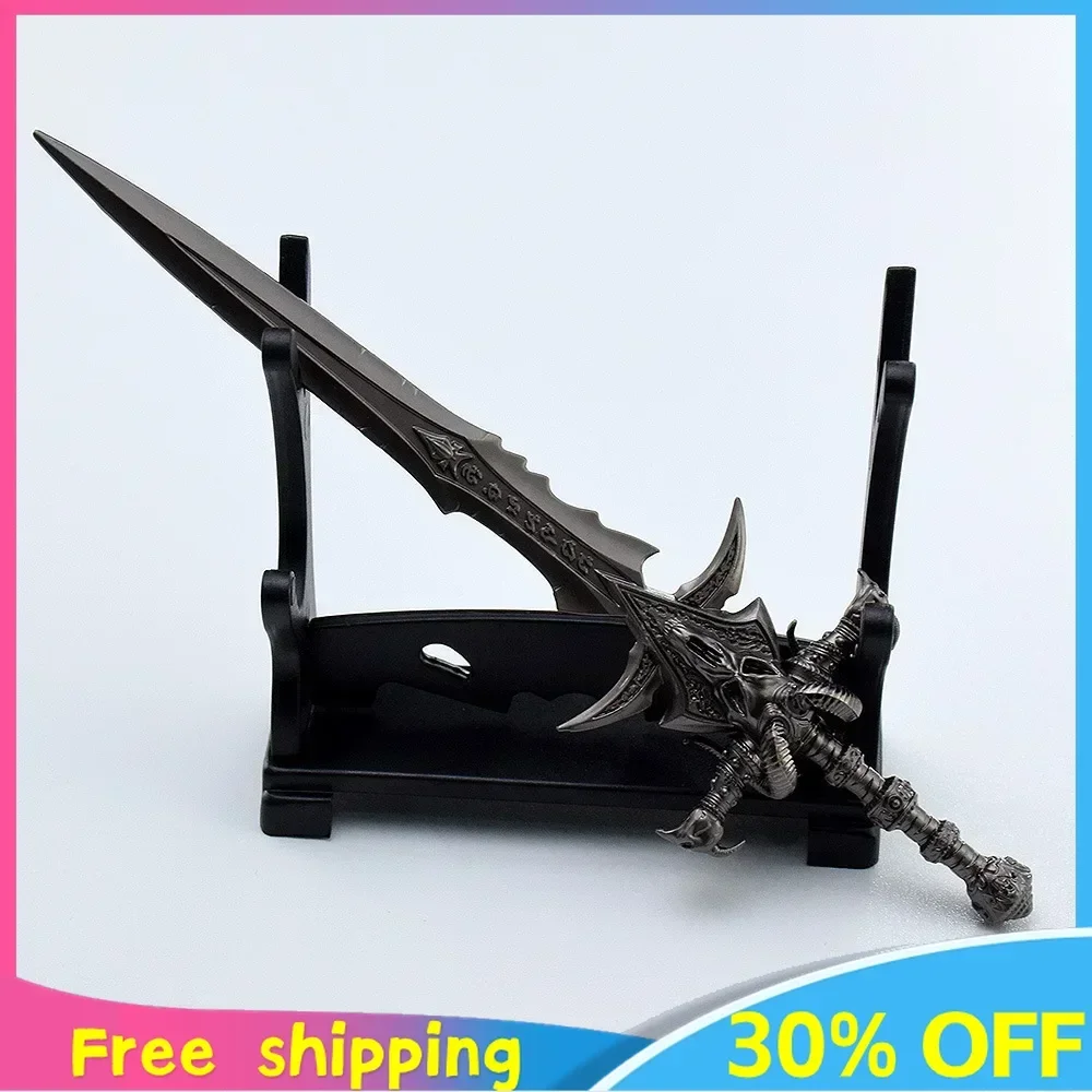 

14cm World of Warcraft Anime Figure Lich King Frostmourne Peripheral Model New Style Carved Samurai Weapon Birthday Gift Toy Kid