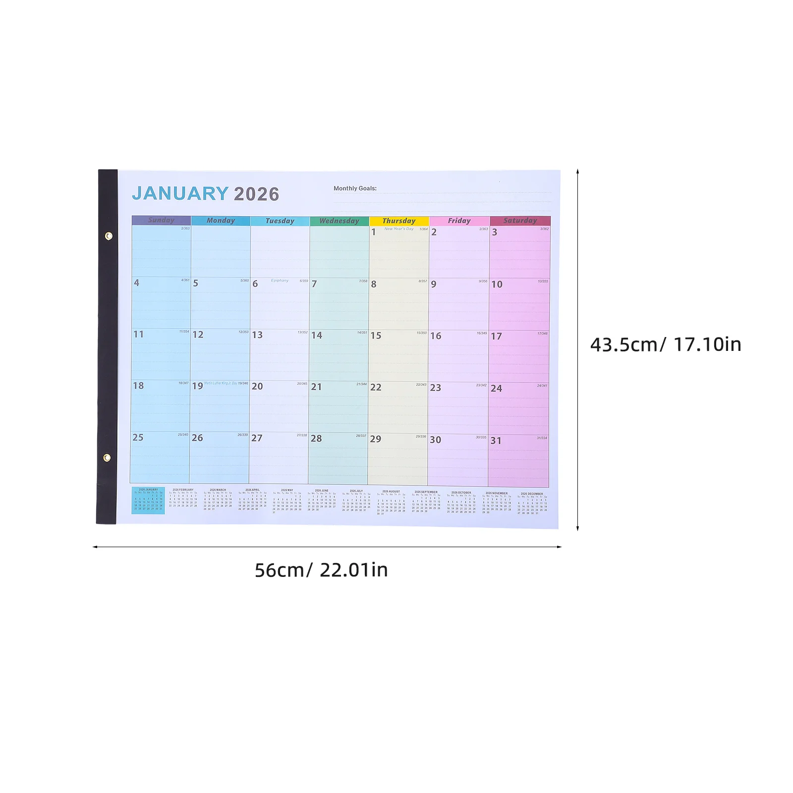 18pcs Wall Calendar 2026.1-2027.6 Large Vertical Monthly Planner Jumbo Poster Organizer For Office Home Aesthetic Yearly Wall