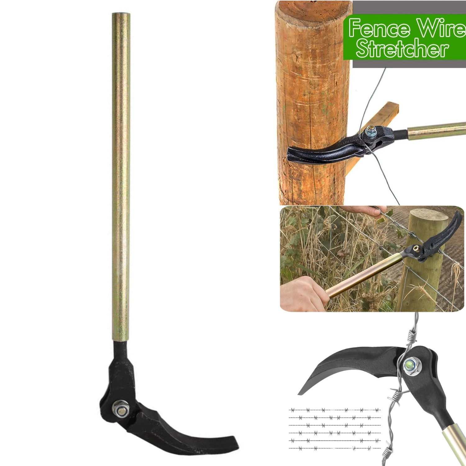 

1 шт., 25 дюймов, инструмент для растягивания забора, сверхмощный с ручкой, легкий натяжитель с колючей проволоки, съемник для затягивания ремонта, сельскохозяйственных ограждений