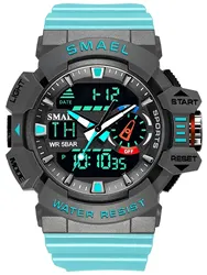 Watch For Men 50M Waterproof Clocks Luminous Hands Digital Wristwatches Black Gold Rubber Bracelet 8043 Sport Watches