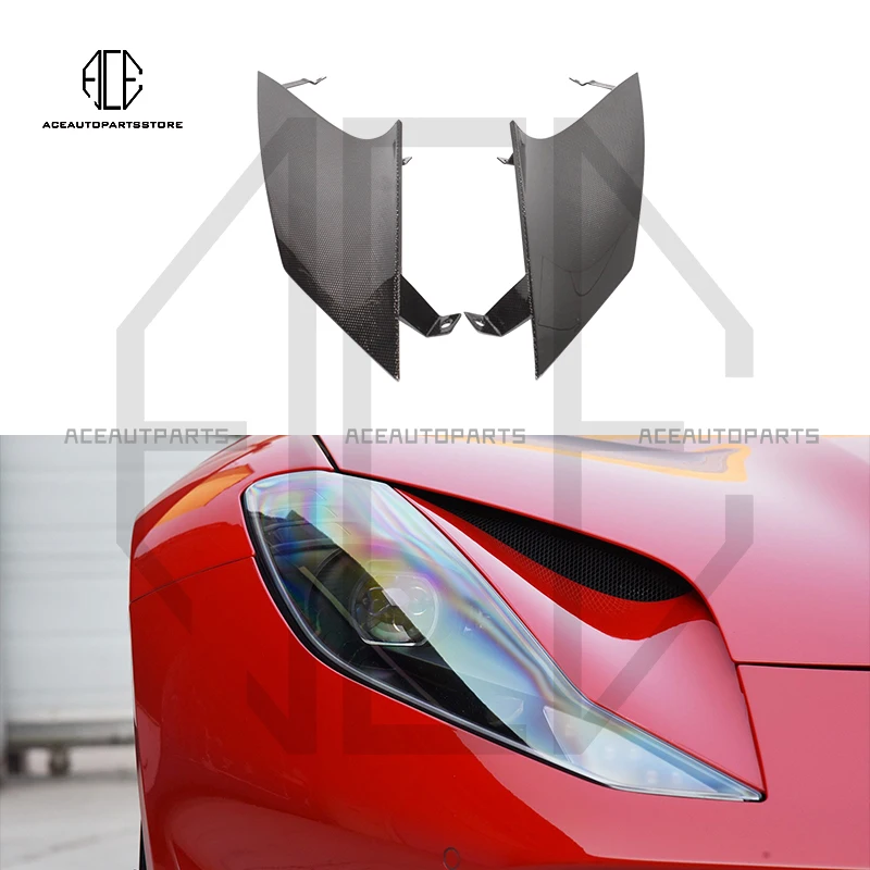

Накладка на переднюю фару в стиле OEM для Ferrari 812, супербыстрое сухое углеродное волокно, аксессуары для украшения автомобиля, внешний вид