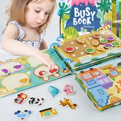 Montessori Busy Book Sticker Quiet Book for Kids Early Educational Toy Toddlers Matching Puzzles Game Baby Learning Toys Gifts