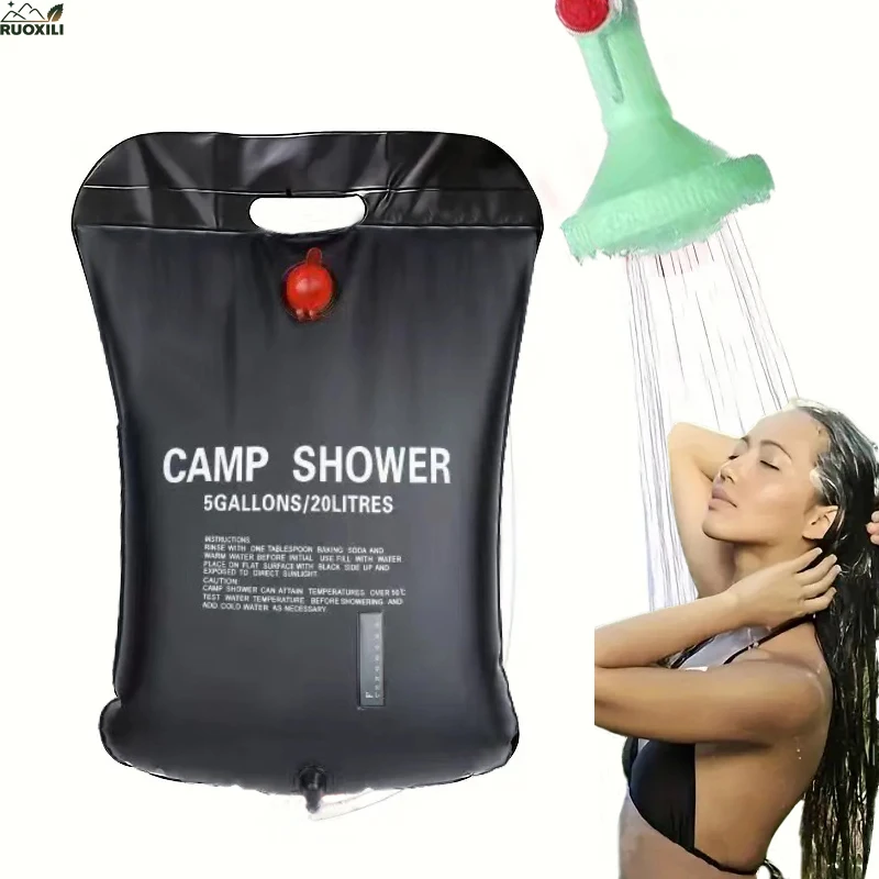 

20L Portable PVC Shower Water Bag for Camping,Foldable Durable and Lightweight for Hiking,Travel,and Outdoor Adventures