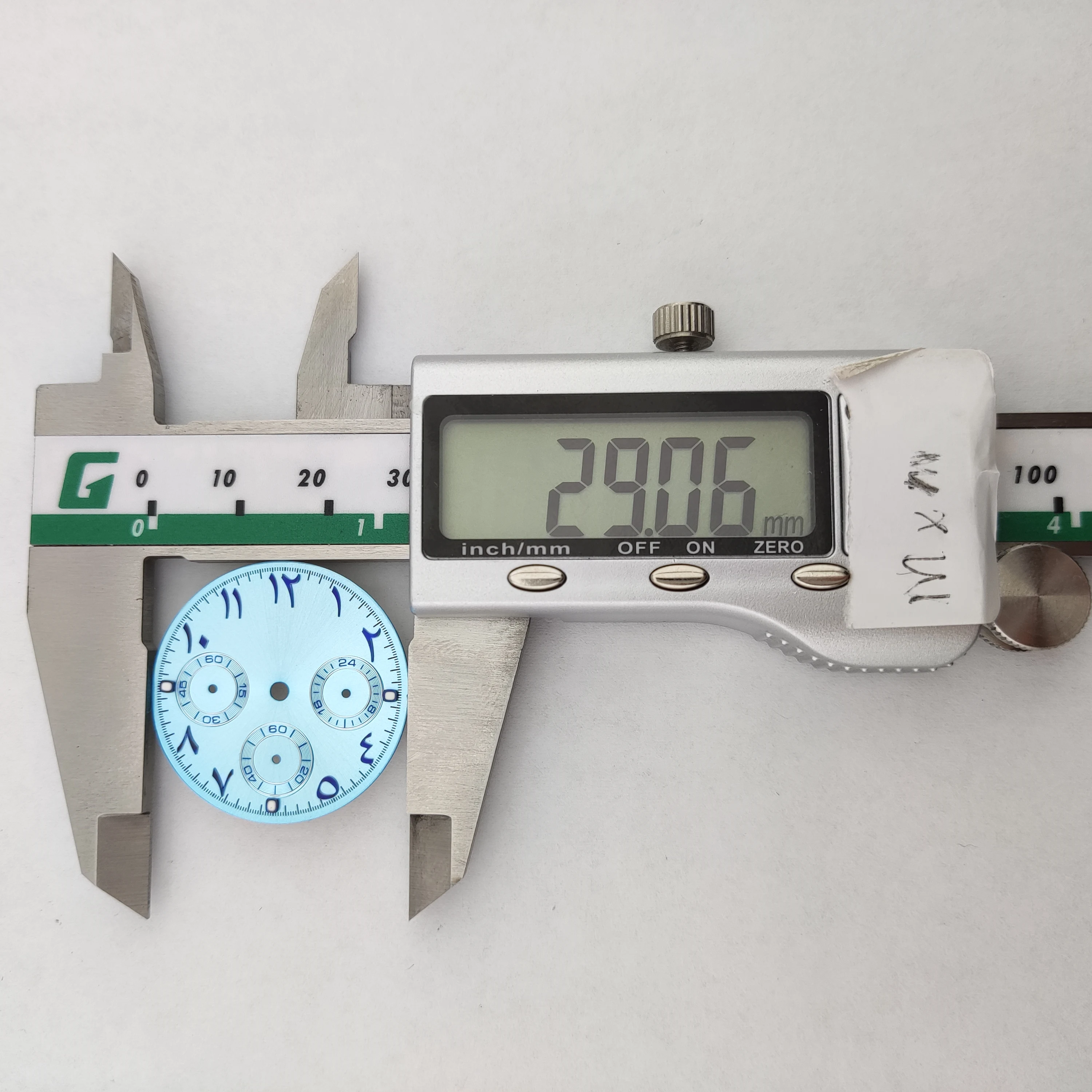 29mm VK63 dial Arabic script watch dial fit VK63 Quartz movement High Quality Watch accessories Green luminous Chronograph dial