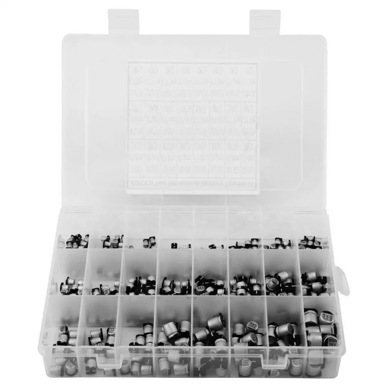 400 Stuks 24 Specificaties Chipcapaciteit 1 Uf-1000Uf Smd Aluminium Elektrolyse Condensator Box Kit