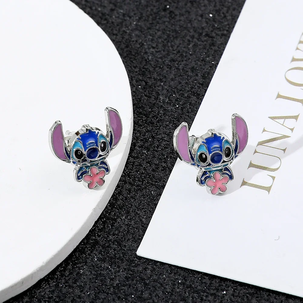 Disney Stitch Cartoon Earrings Creative Anime Earrings for Girl Popular Gift Fashion