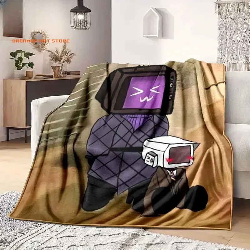 2026 Skibidi Toilet Funny Flannel Blanket Flannel Warm Blanket Adults 3D Printed Coverlet Man Cave Sofa Camping Decor Christmas