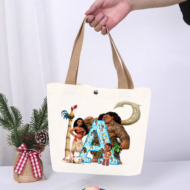 Disney Moana 2 Kanvas Çanta Çocuk Karikatür Sevimli Tote Çocuklar Anime Baskılı Çanta Erkek Kız Moda Aksesuarları saklama çantası Hediye