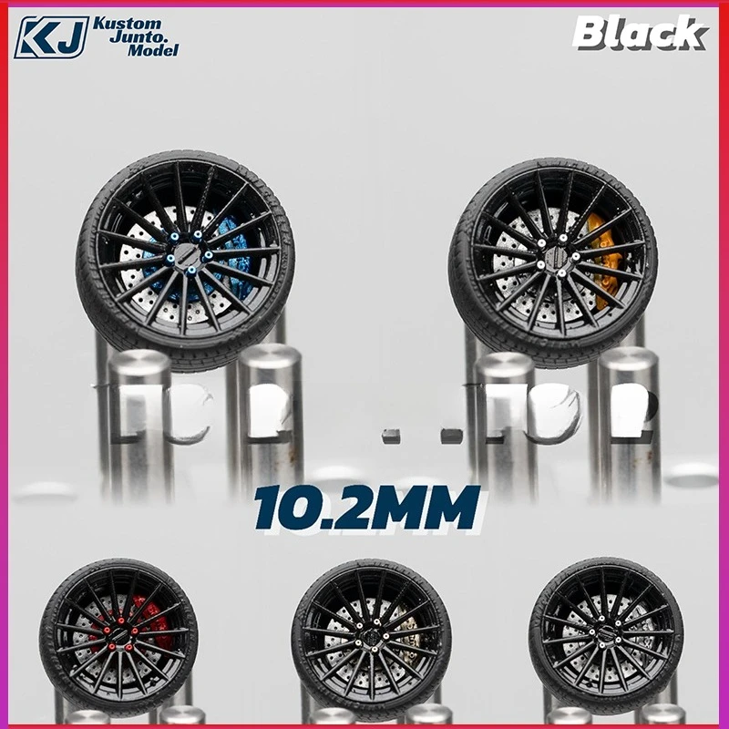 KJ MODEL 1/64 Small Scale Modified Wheel Hub Including Tire 10.2mm VFS-2 Car Model Modification Accessories