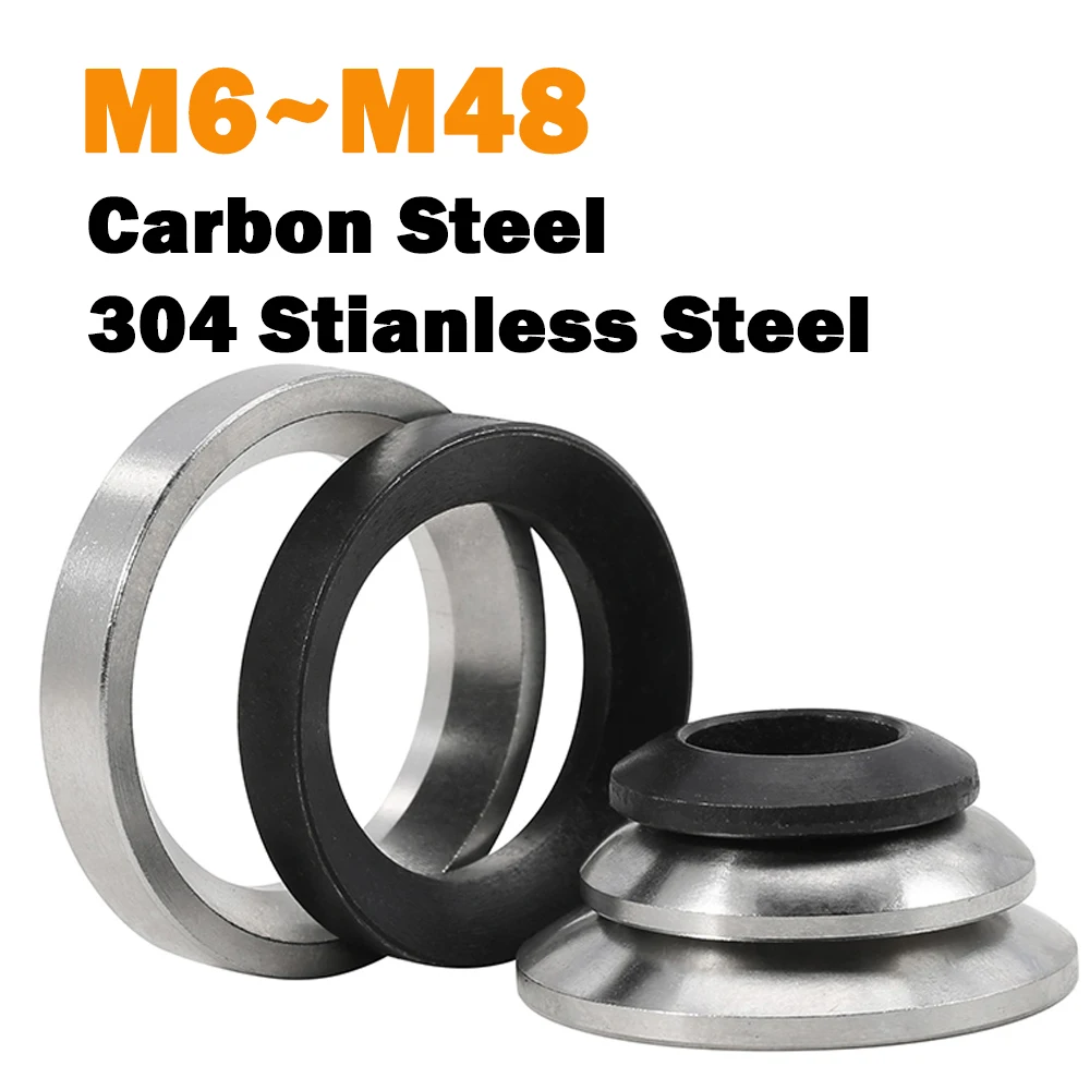 Conical Spherical Washer M6 M8 M10 M12 M14~M48 304 Stianless Steel/Carbon Steel Countersunk Washer Concave Convex Cone Gasket