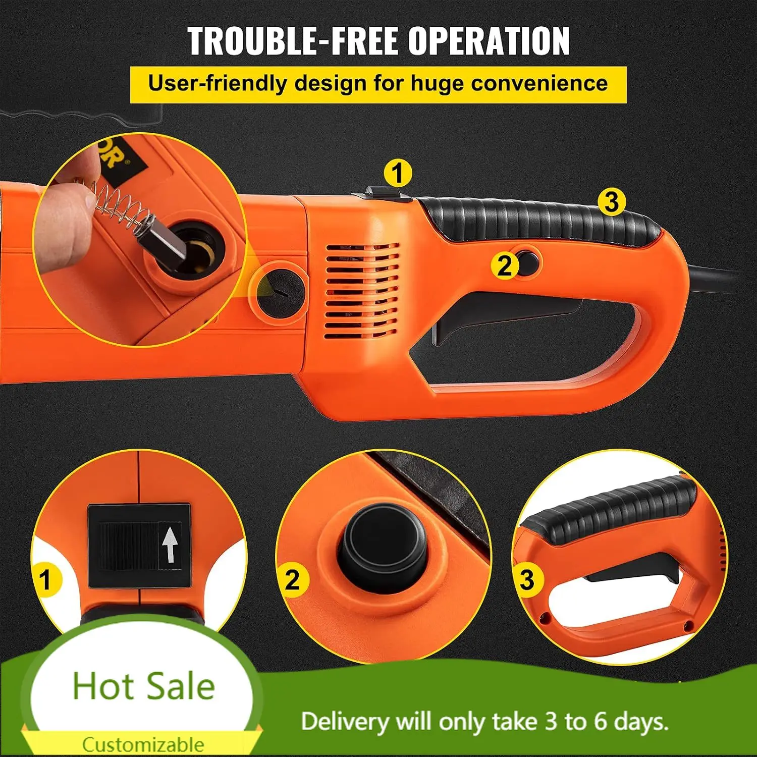 Electric Pipe Threader, 2300W Threading Machine with 6 Dies 1/2