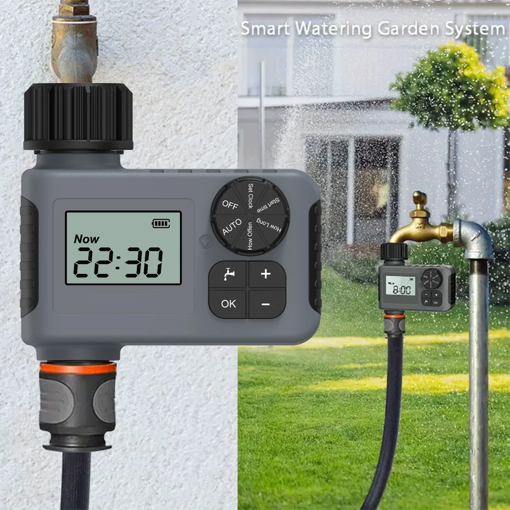 Automatic Water Timer Smart Irrigation Watering System LCD Display IPX5 Sprinkler Timer Gardening Programming Equipment