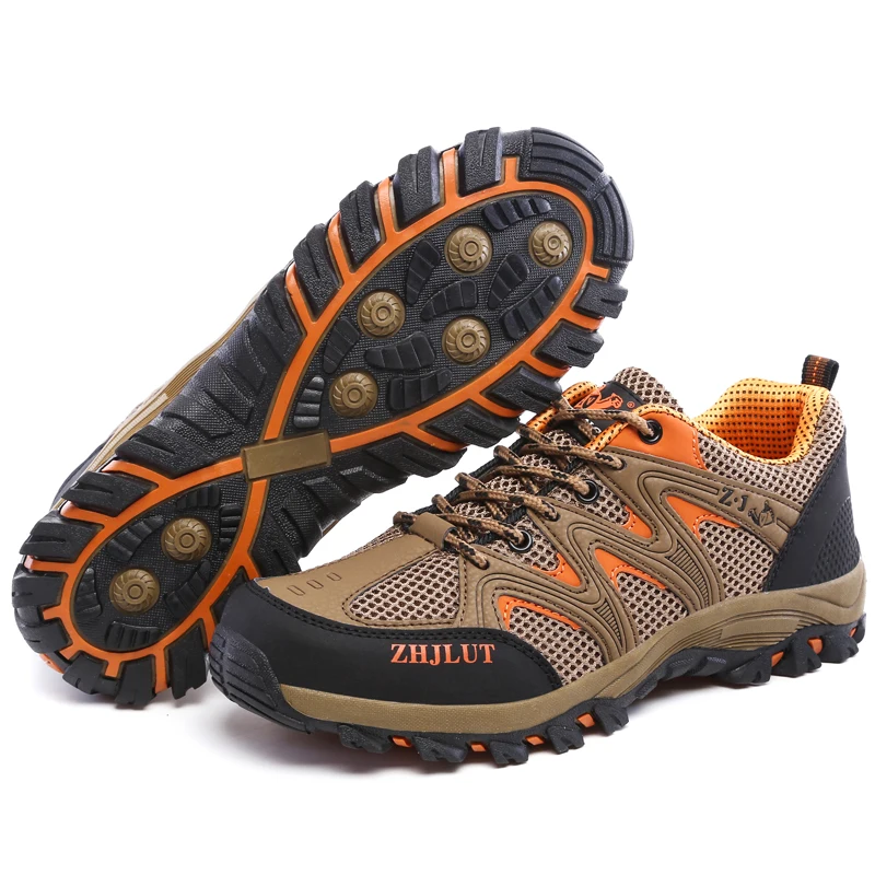 2023 Summer Women Casual Shoes Outdoor Mesh Sneakers Men Non-slip Lace Up Trekking Hiking Footwear Camping Spring Black Shoes