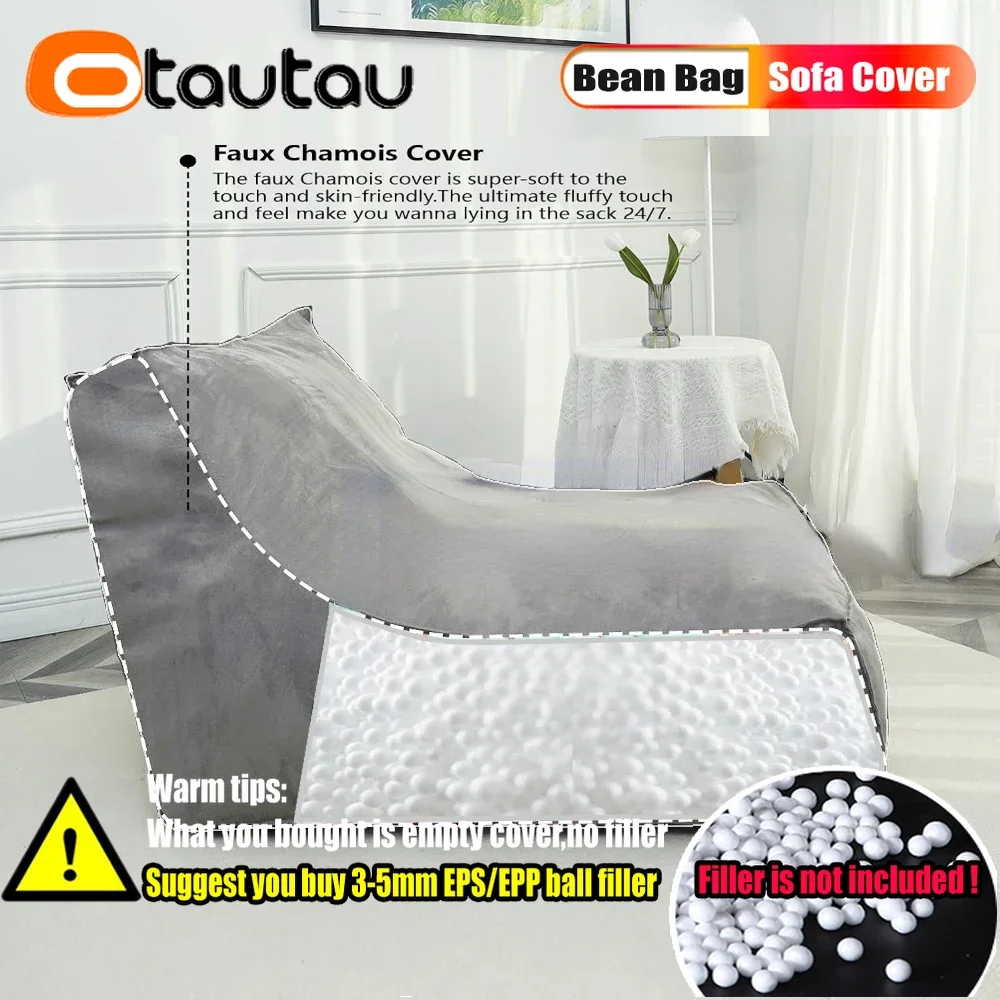 OTAUTAU Outdoor Bean Bag Lounger Cover No Filler Floor Beanbag Pouf Salon Ottoman Sofa Bed Garden Pool Beach Sac Furniture SF187