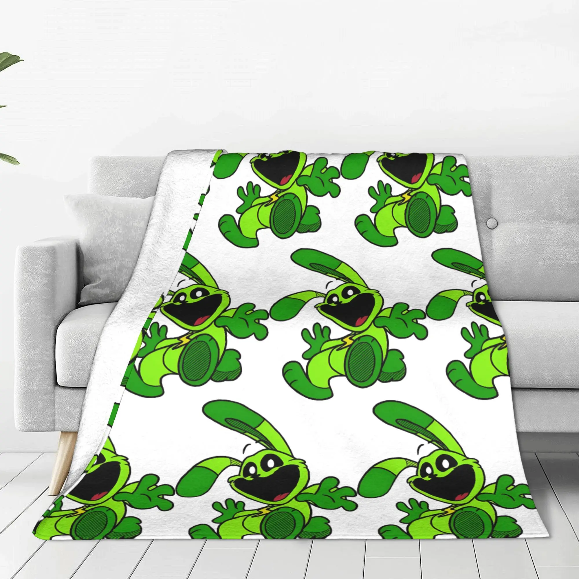 Hoppy Hopscotch Smiling Critters Blanket Velvet Summer Multi-function Super Soft Throw Blankets for Bed Car Rug Piece