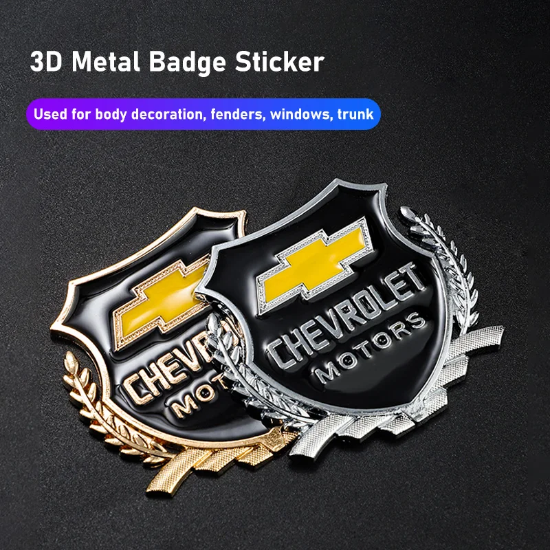 Pegatina de Metal con logotipo de coche, emblema para ventana y maletero, accesorios para Chevrolet Corvette Montana TrailBlazer Silverado Traverse Camaro, 2 uds.