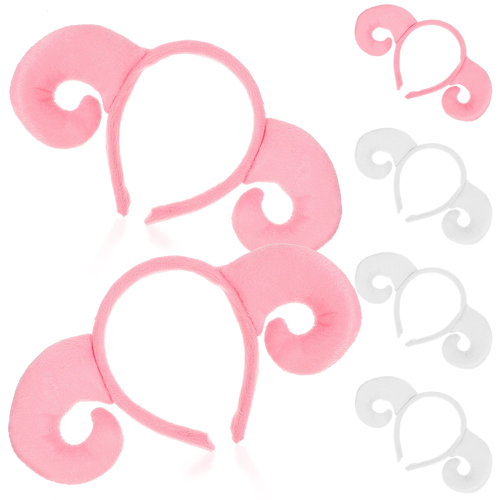 6 Pcs Sheep Cosplay Costume Cartoon Plush Headband Headbands Headwear Horns Miss Make up