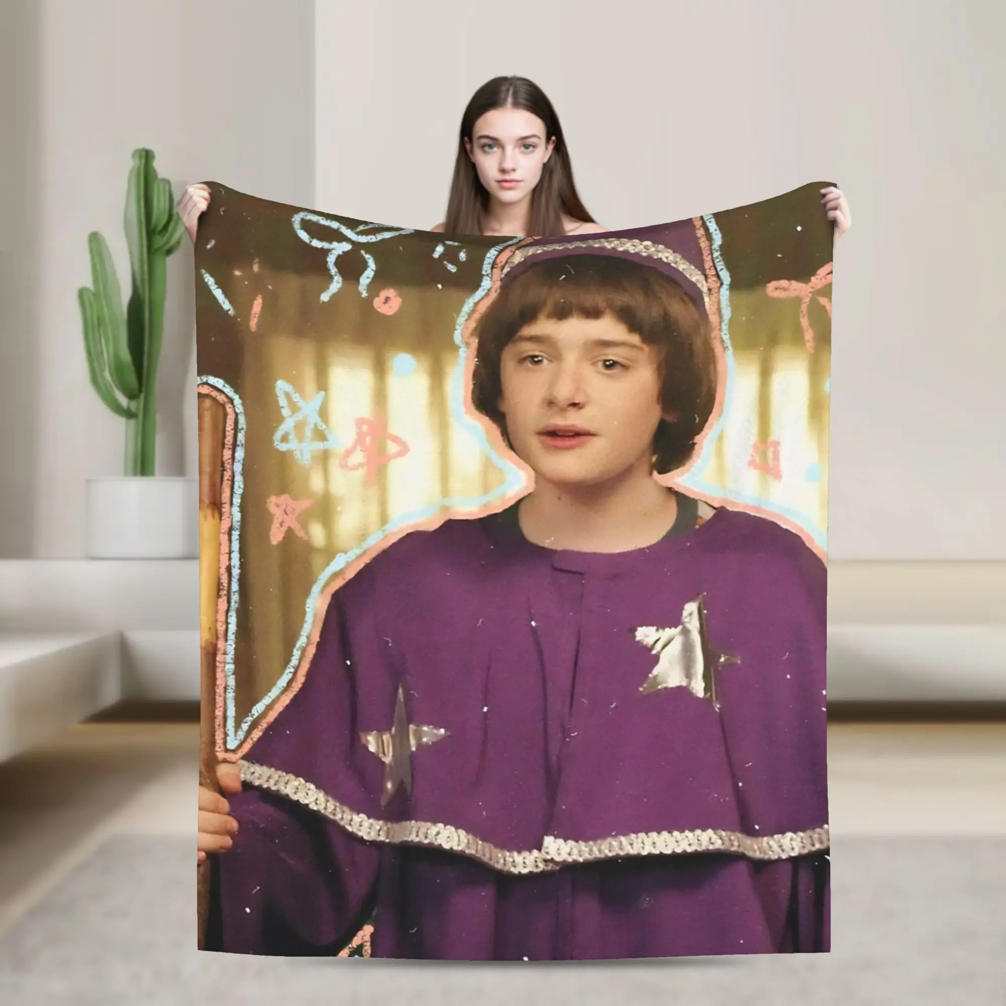 Will byers Horror TV Warm Comfy Blanket For Bedroom  Graphic Throw Blanket Autumn Camping Flannel Bedspread