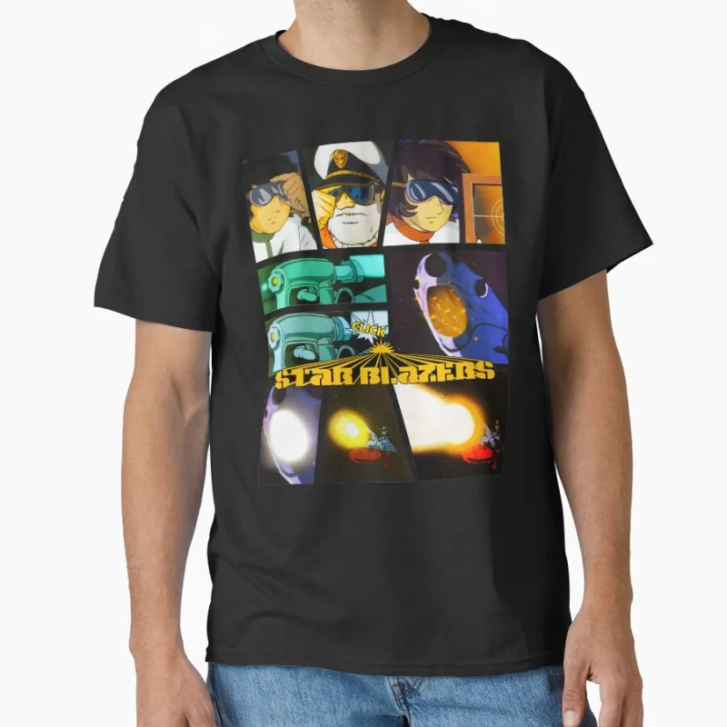 

Star Blazers - Wave Motion Gun Yamato Gift T shirt for man Large size Tops Anime Graphic Print Y2k Clothes Cartoon Tee