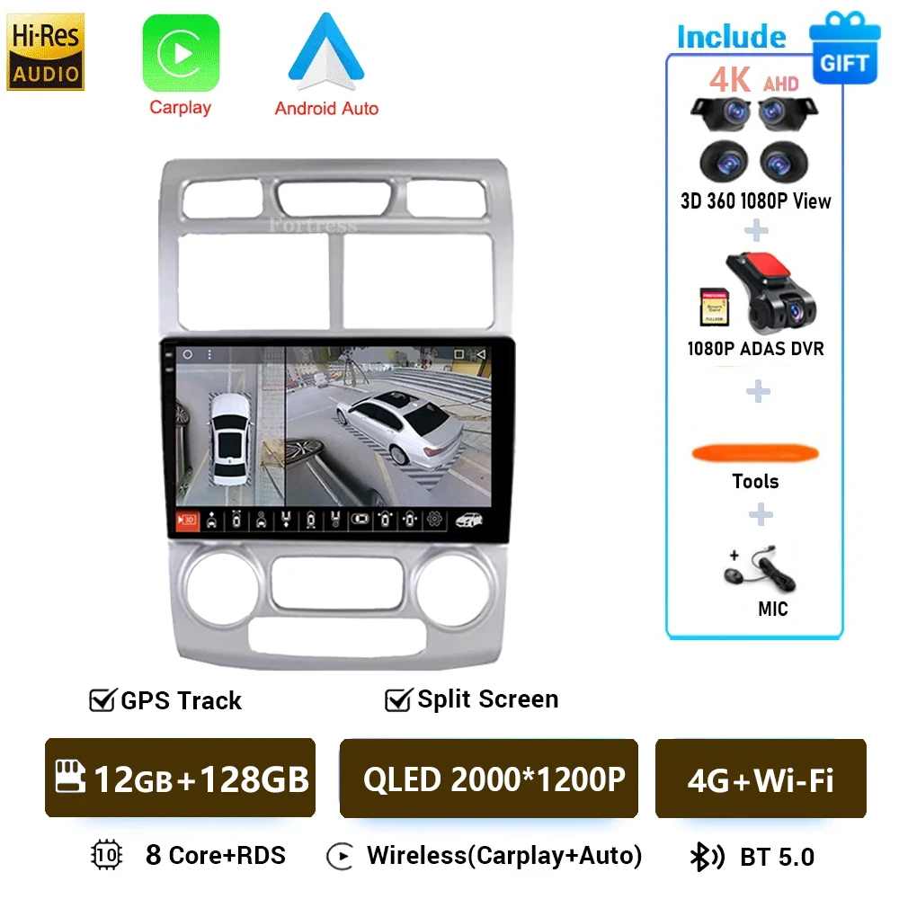 Autoradio voor Kia Sportage 2 2007 2008 2009 Multimedia Speler 2 Din Android 16 Carplay Auto Stereo GPS DVD Head Unit 5G WIFI - afbeelding 1