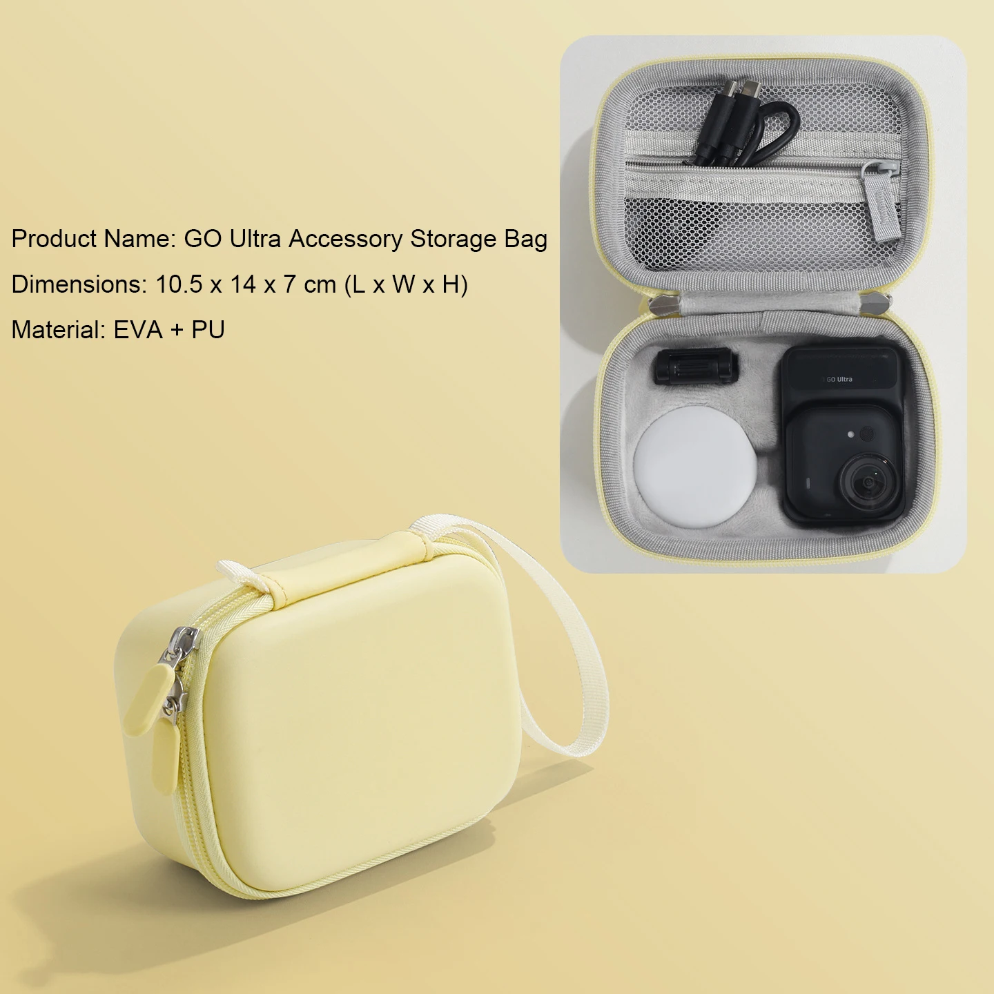 

Compact Organizer Bag for Insta360 GO Ultra, Mini Hard Case for Camera & Accessories, Waterproof EVA Travel Storage Box